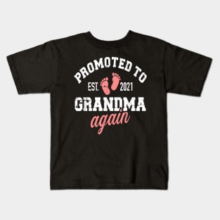 Promoted To Grandma Again Est. 2021 Kids T-Shirt